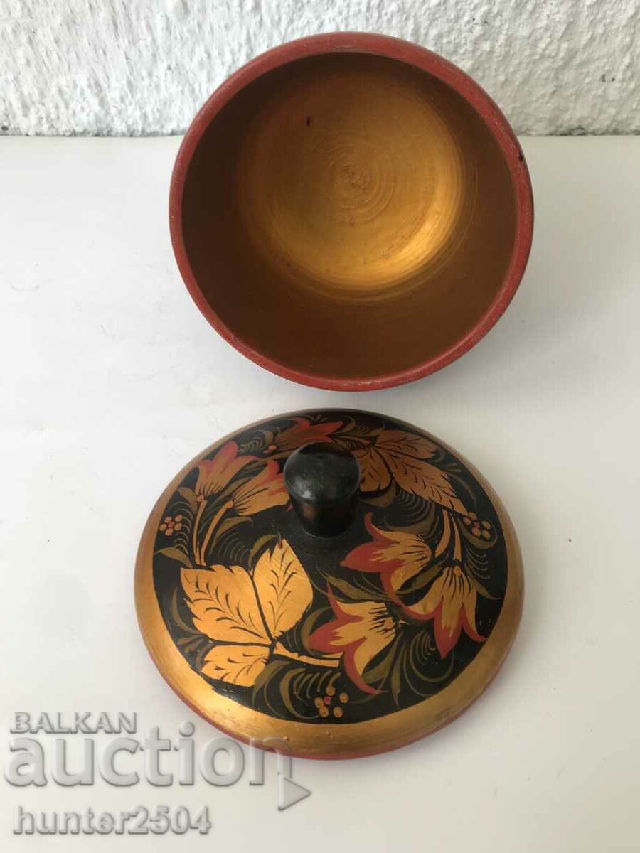 Auction Sugar bowl with lid - 10/8 cm USSR, wood Auction Sugar bowl with lid - 10/8 cm USSR, wood