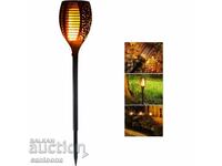Solar torch type lamp with flame effect for yard and garden