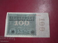 100 милиона марки 1923 год  REICHSBANKNOTE - 15.5 - 8.5 см
