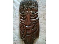 Handmade wood carving, mask, panel. Unknown Bulgarian author