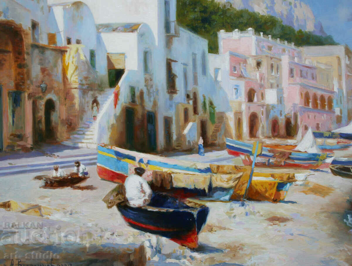 Licitație Vedere din Italia, Capri - vopsele în ulei