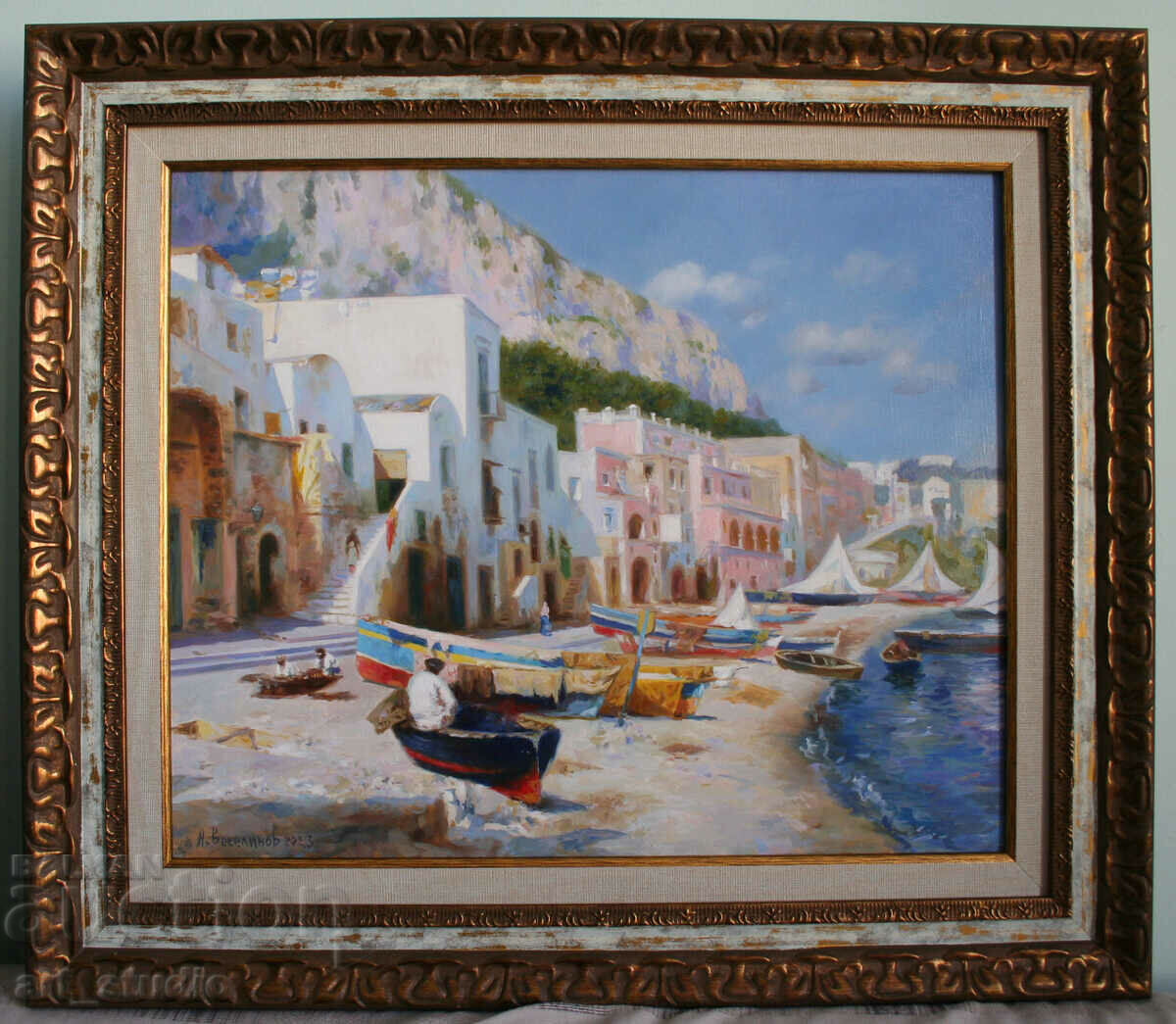 View from Italy, Capri - oil paints