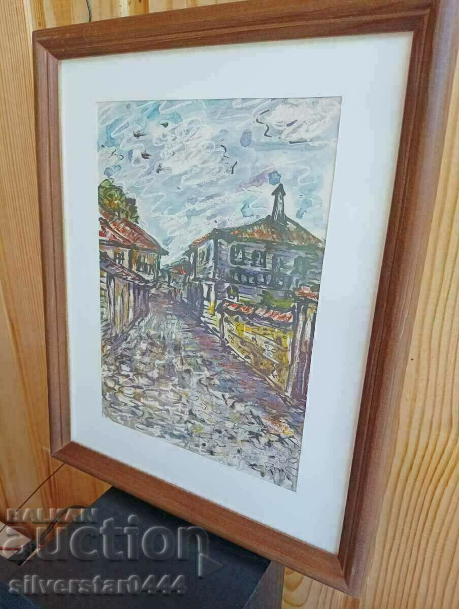 Delivery of Painting by Krastyu Nekezov-Burning-Nessebar-2002. Delivery of Painting by Krastyu Nekezov-Burning-Nessebar-2002.