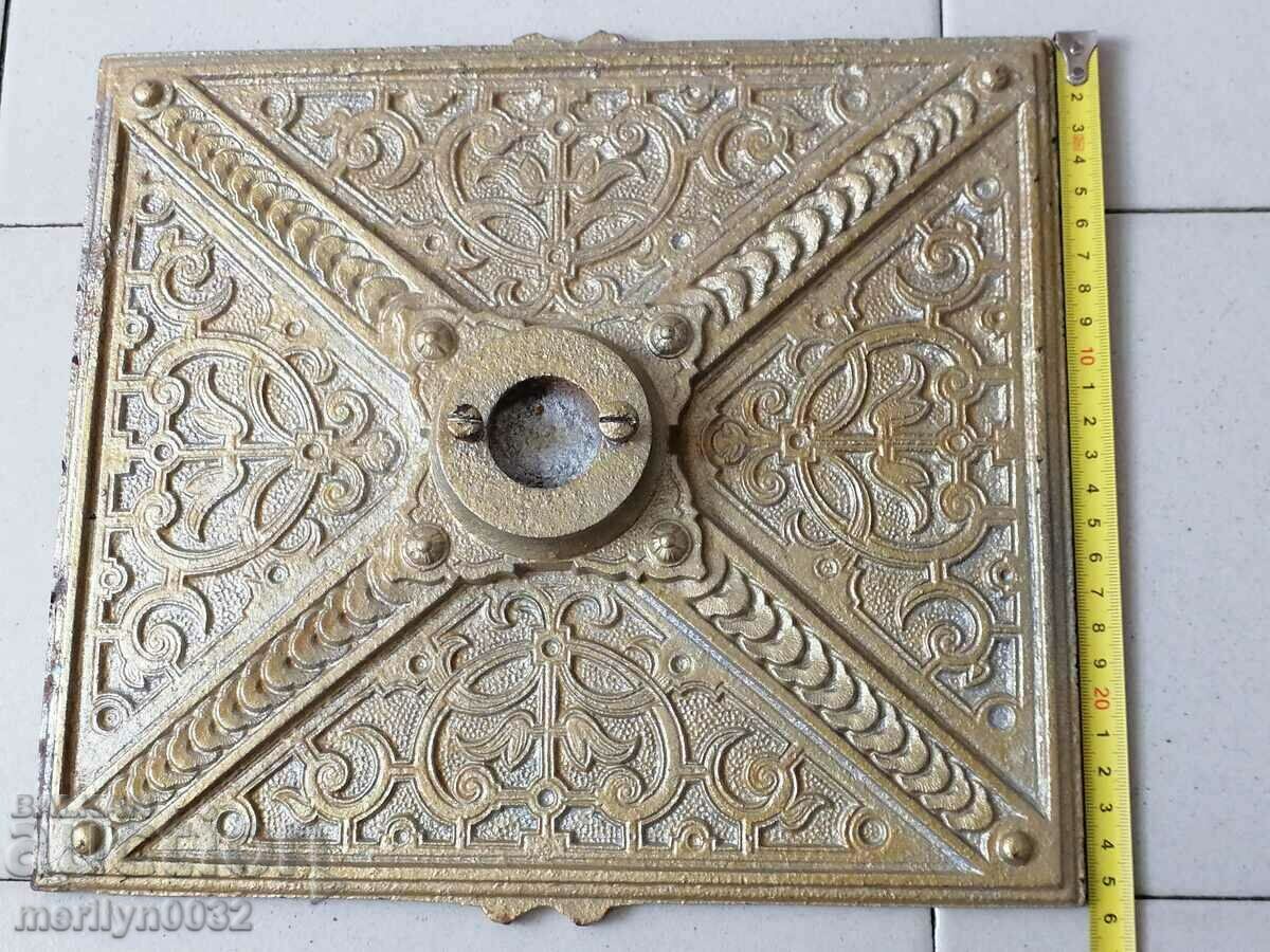 Delivery of Two early 19th century embossed cast iron printing press plates Delivery of Two early 19th century embossed cast iron printing press plates