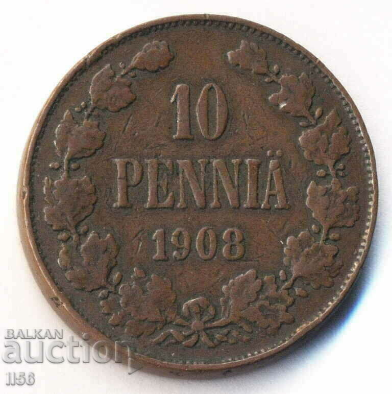 Russia / for Finland - 10 pennies 1908