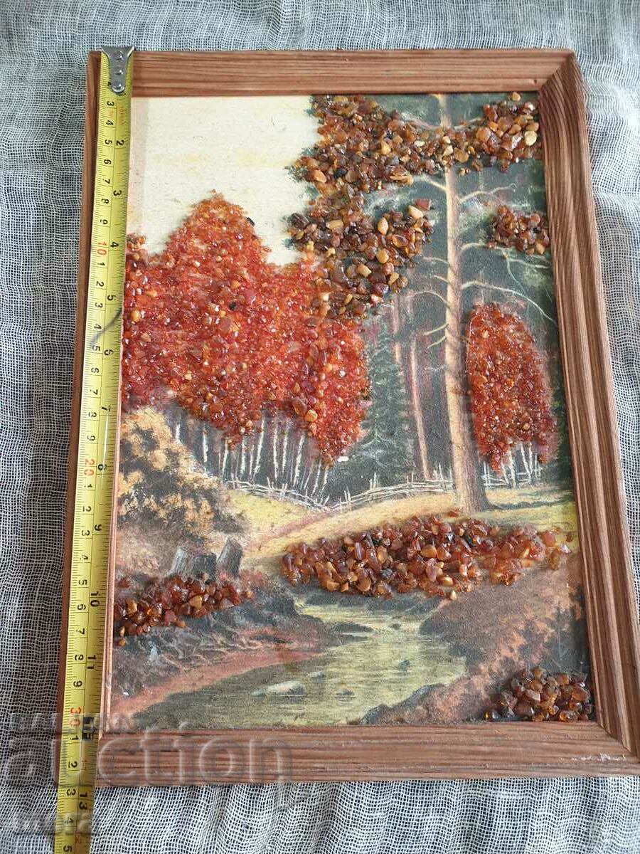 Auction Autumn landscape with raw amber Auction Autumn landscape with raw amber