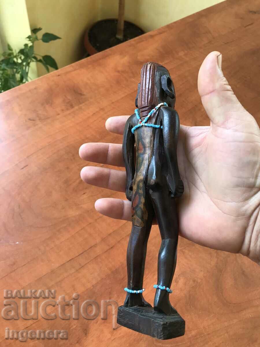 FIGURE WOOD PLASTIC CARVING STATUETTE SCULPTURE EBONY - 6