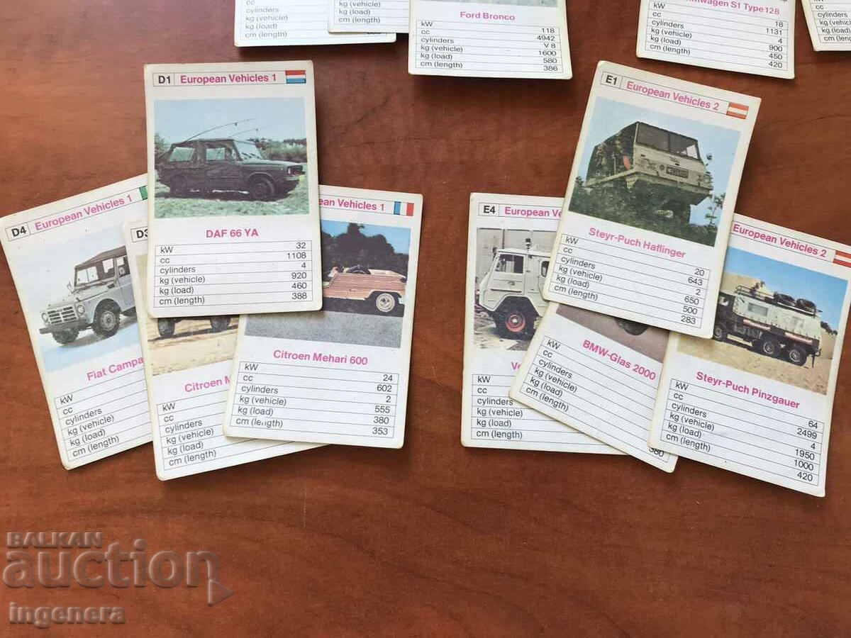 RETRO CAR COLLECTION CARDS TT DATA DECK - 6