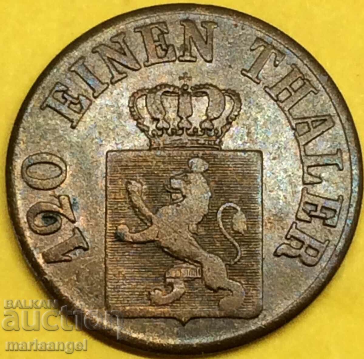 1/120 thaler 3 heller 1851 Hesse Germany - quite rare