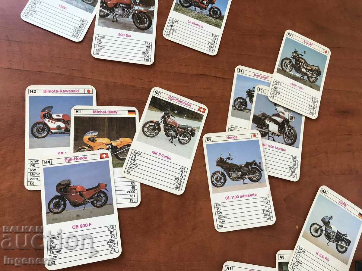 CARDS FOR COLLECTION MOTORCYCLE TT DATA DECK - 6 CARDS FOR COLLECTION MOTORCYCLE TT DATA DECK - 6