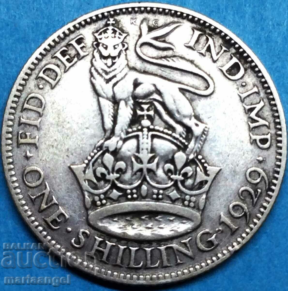 1 șiling 1929 Marea Britanie argint
