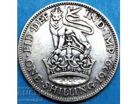 1 șiling 1929 Marea Britanie argint