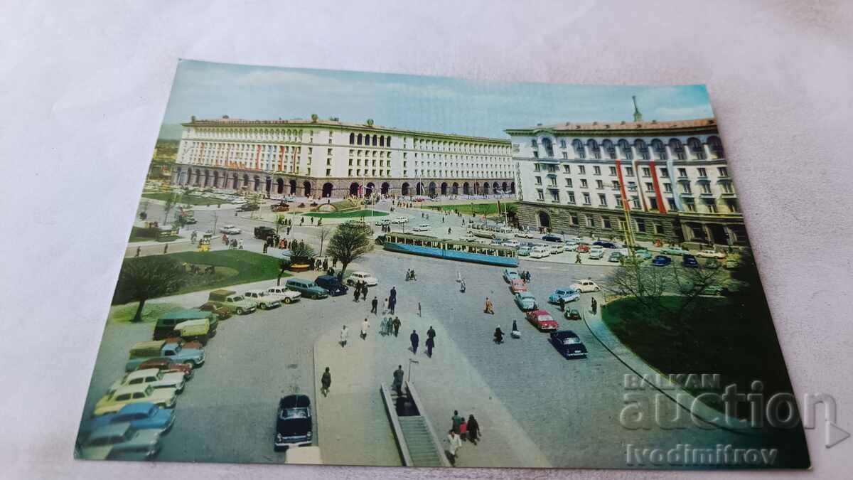 Пощенска картичка София Площад Ленин