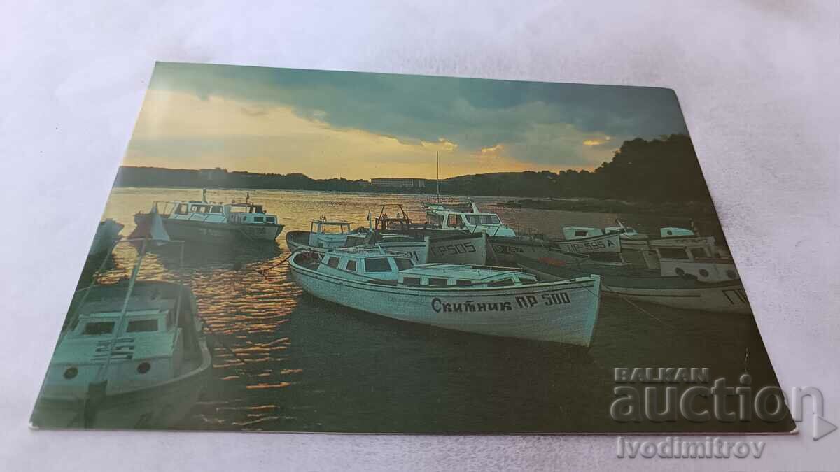 Пощенска картичка Приморско Залез 1988