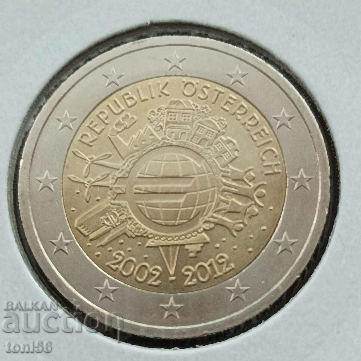 Austria 2 euro 2012 - 10 years "Euro coins and banknotes"