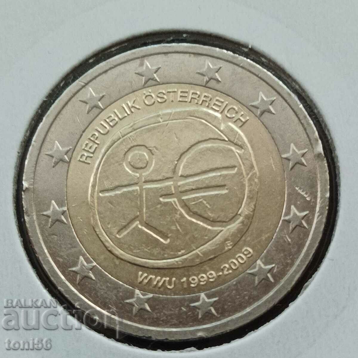 Austria 2 euro 2009 - 10 ani „Uniunea Economică”