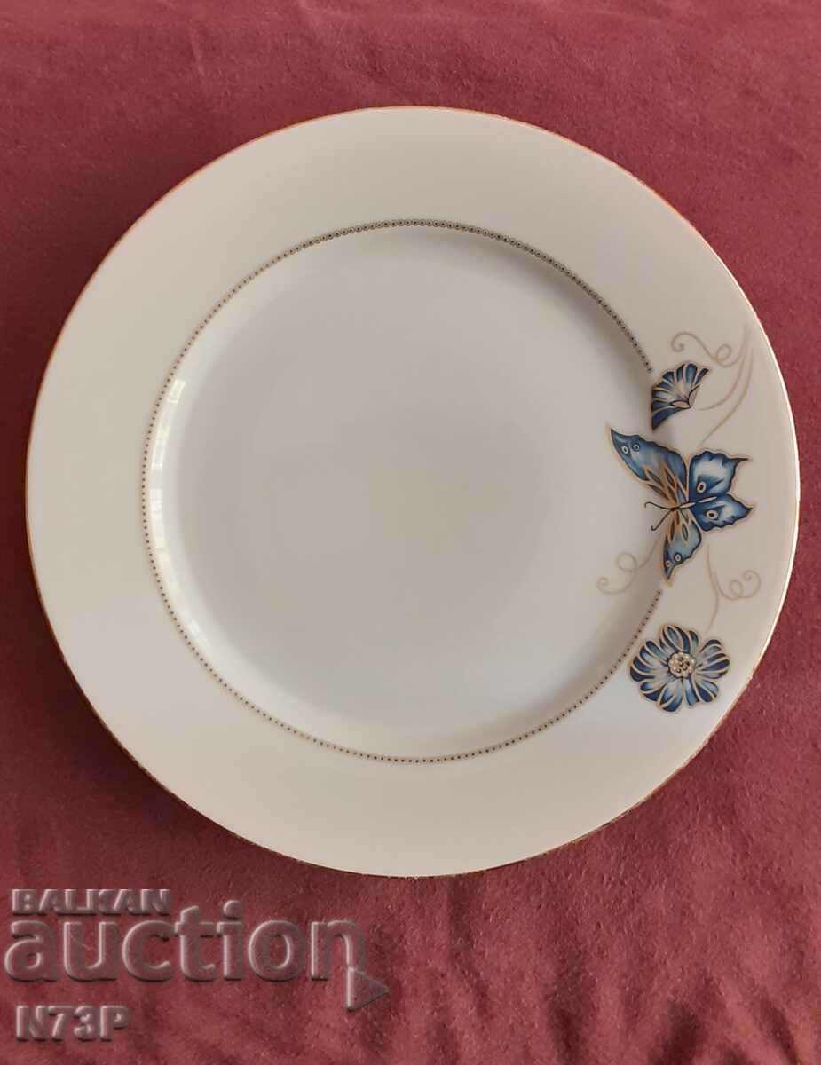 PORCELAIN PLATE. COLLECTION. BUTTERFLY.