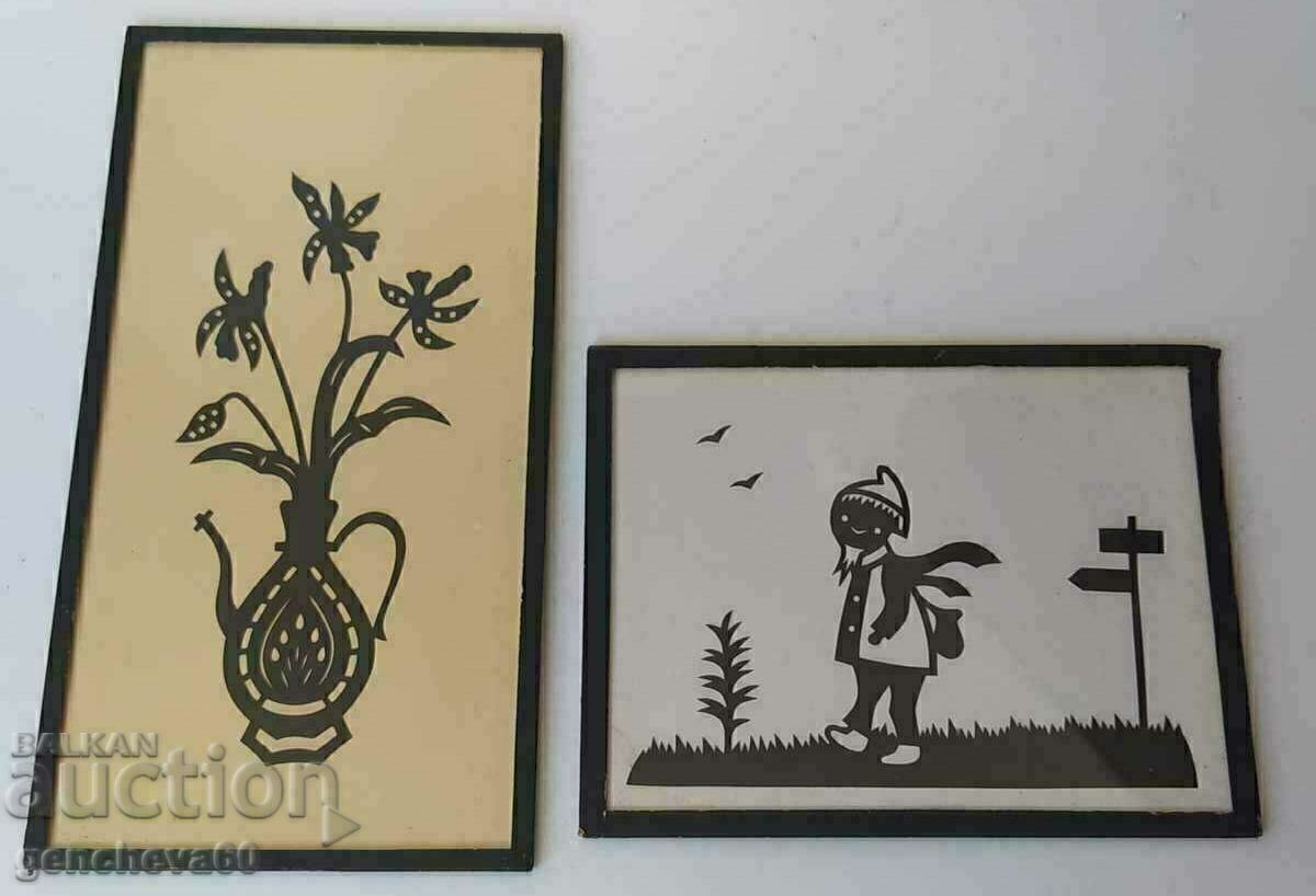 19th Century Original Silhouette - Rare, Old German Paintings 19th Century Original Silhouette - Rare, Old German Paintings