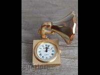 Μινιατούρα ρολόι χαλαζία "LE TEMPS"-γραμμόφωνο