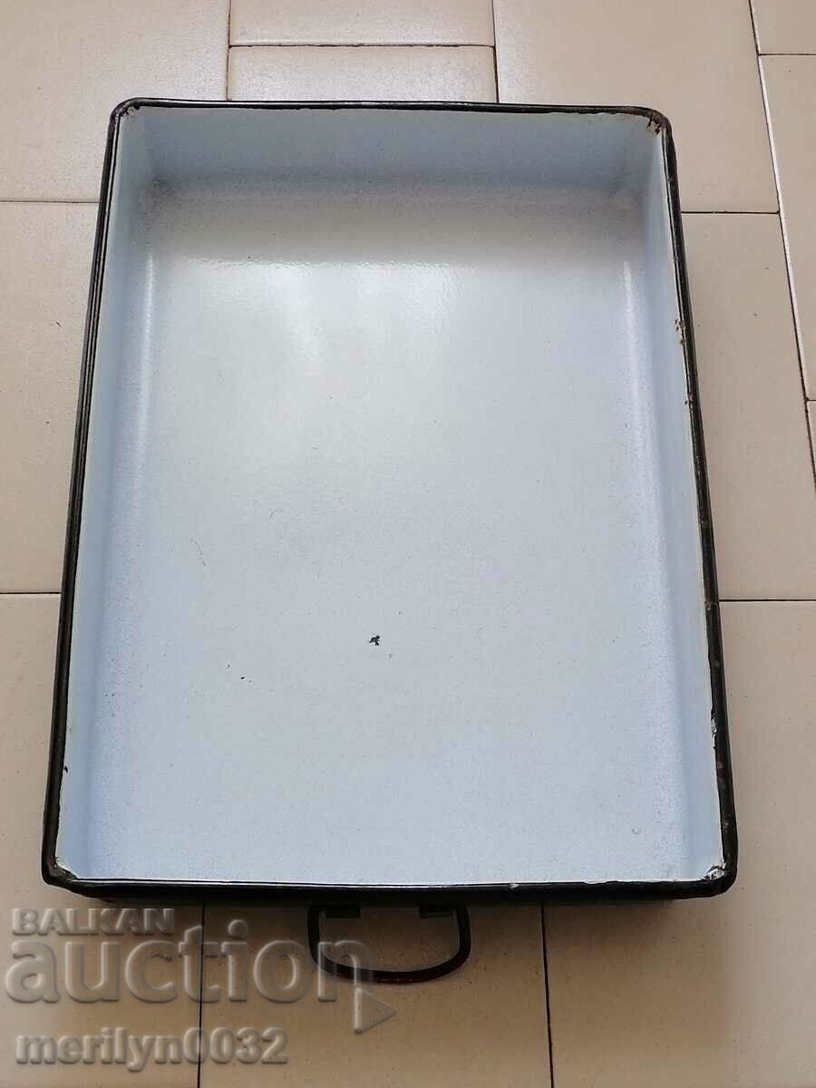 Παράδοση Παλιά δοχείο δίσκο σμάλτο με δίσκο σμάλτο τηγάνι Παράδοση Παλιά δοχείο δίσκο σμάλτο με δίσκο σμάλτο τηγάνι