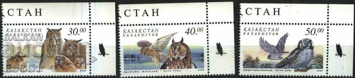 Pure Stamps Fauna Birds Owls 2000 from Kazakhstan 2001
