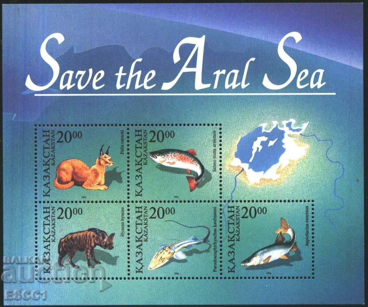 Чист блок Фауна Аралско море 1996 от  Казахстан