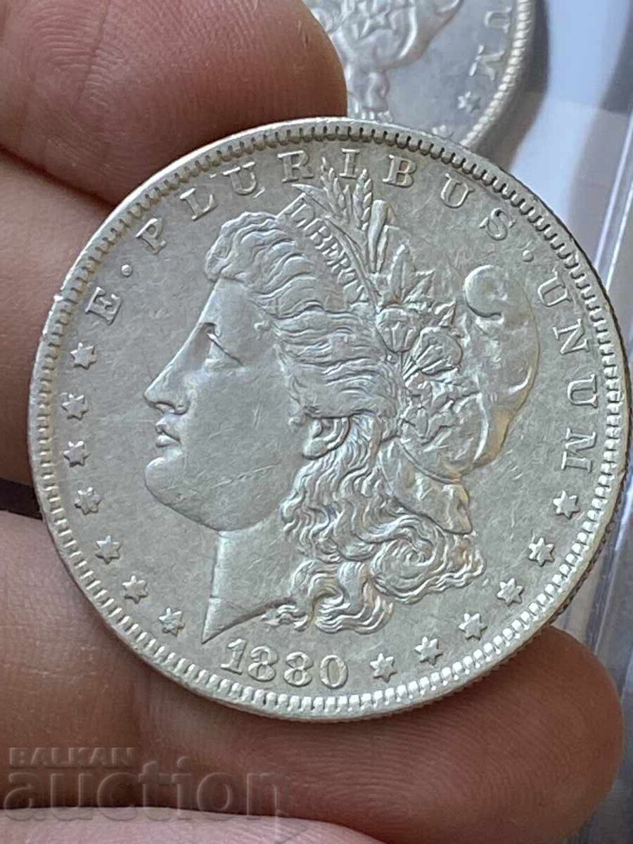 USA America 1 Morgan Dollar 1880 Liberty Silver UNC USA America 1 Morgan Dollar 1880 Liberty Silver UNC
