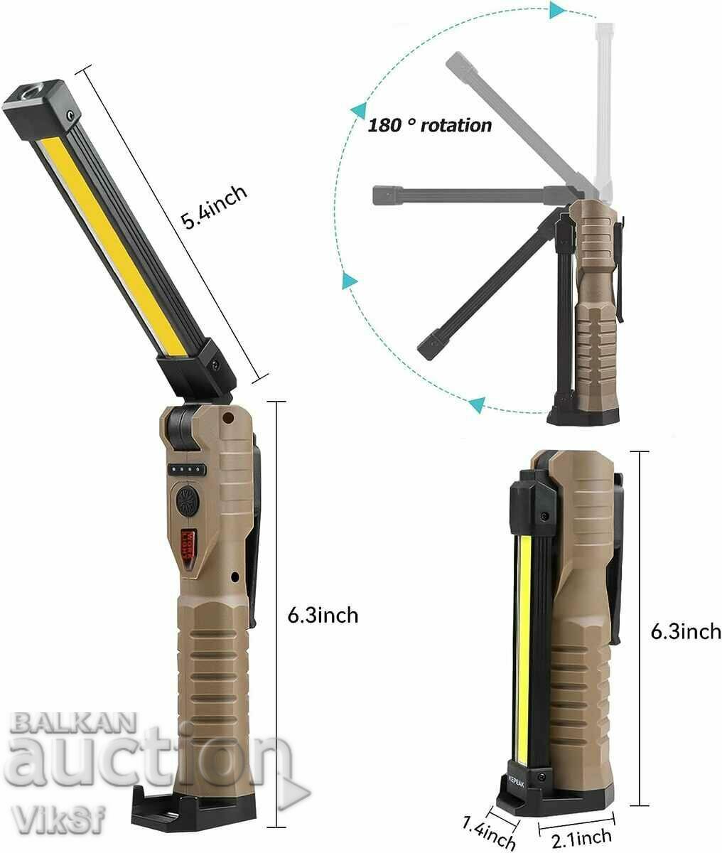 Multifunctional COB/LED magnetic work light with 7 modes with price 16.50 BGN | € 8.44 Multifunctional COB/LED magnetic work light with 7 modes with price 16.50 BGN | € 8.44