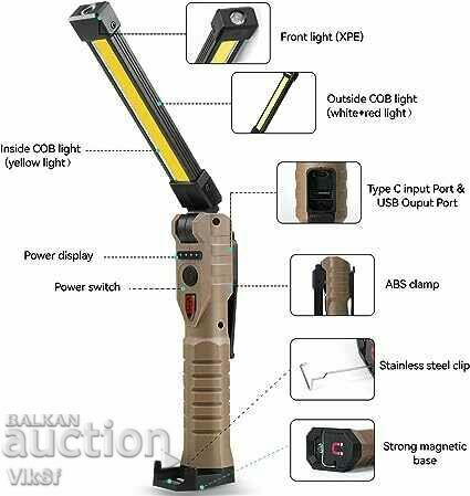 Auction Multifunctional COB/LED magnetic work light with 7 modes Auction Multifunctional COB/LED magnetic work light with 7 modes
