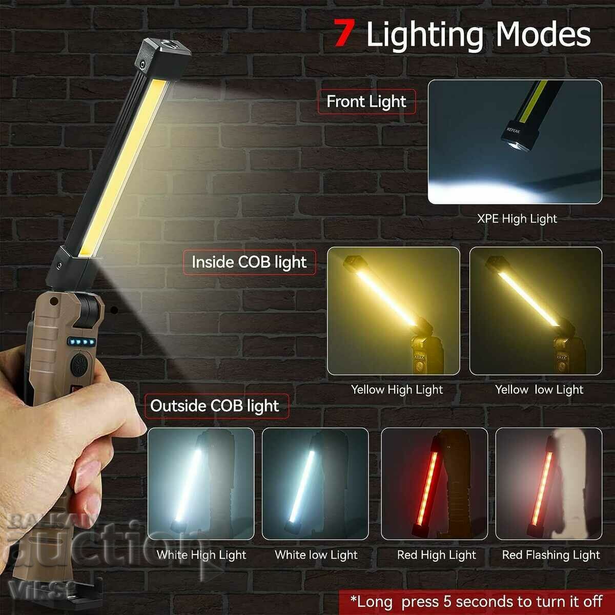 Delivery of Multifunctional COB/LED magnetic work light with 7 modes Delivery of Multifunctional COB/LED magnetic work light with 7 modes