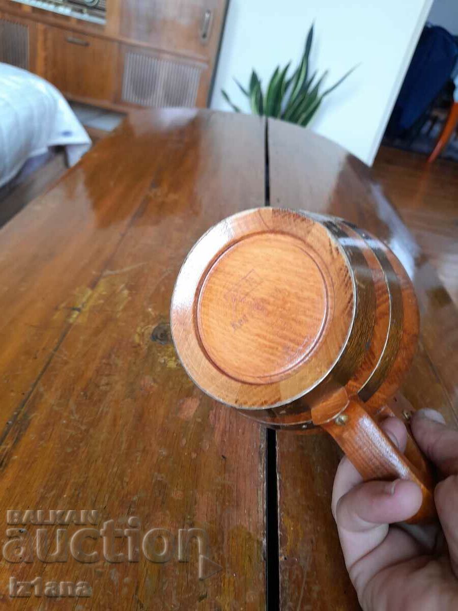 Old wooden mug, glass - 7 Old wooden mug, glass - 7