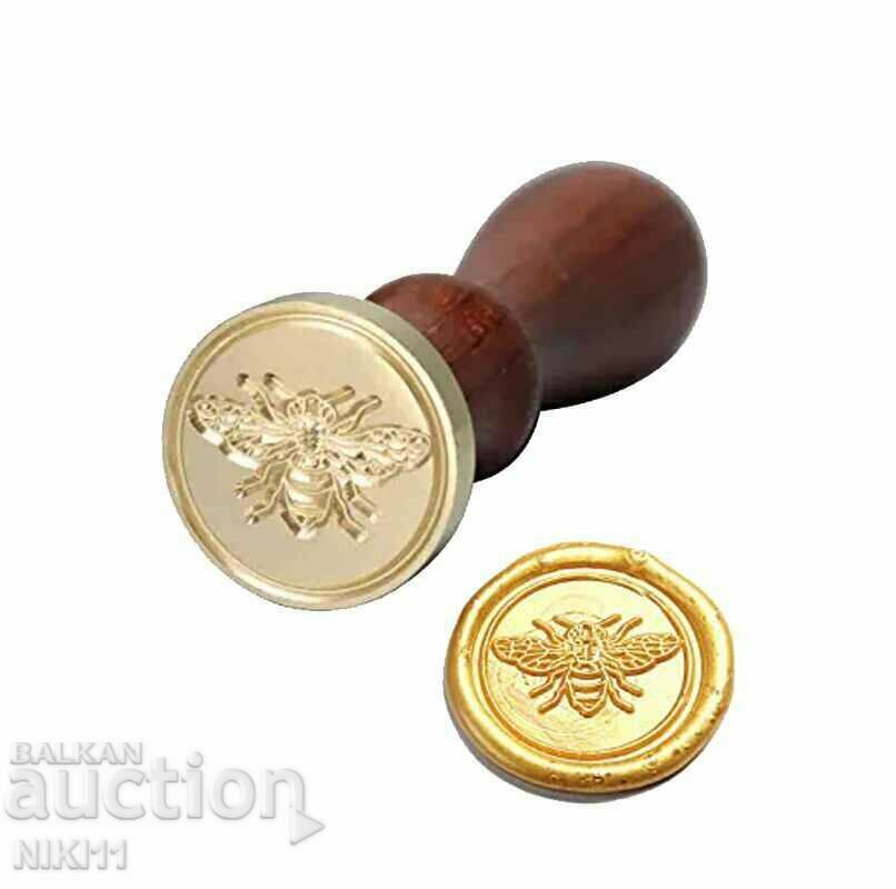 Wax stamp Bee, Set: stamp, spoon and wax