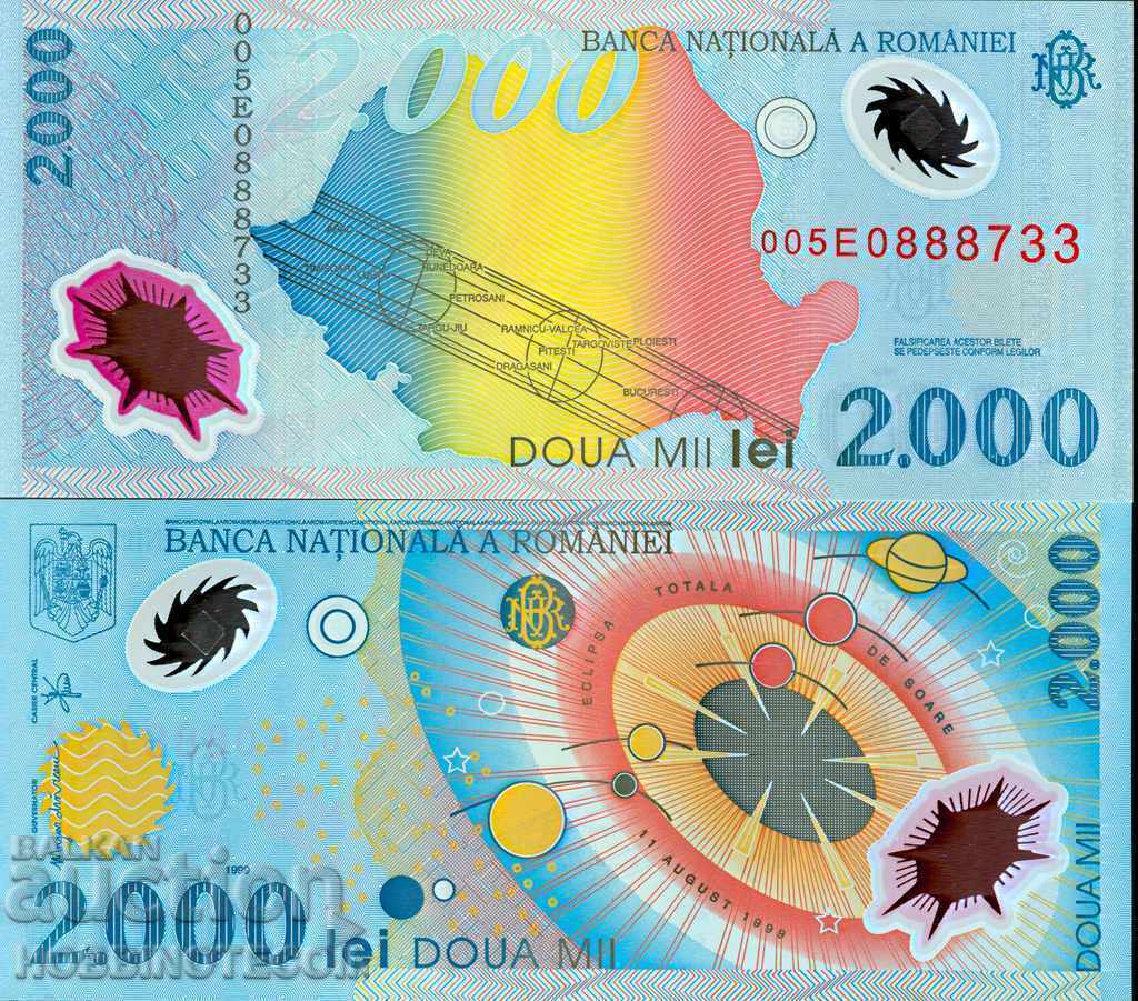 РУМЪНИЯ ROMANIA 10 х 2000 2 000 лей issue 1999 UNC ПОЛИМЕР