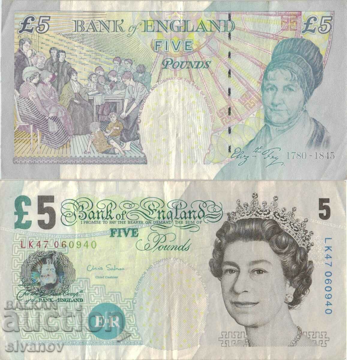 Great Britain 5 pounds 2002 (2004) P 391c #4836