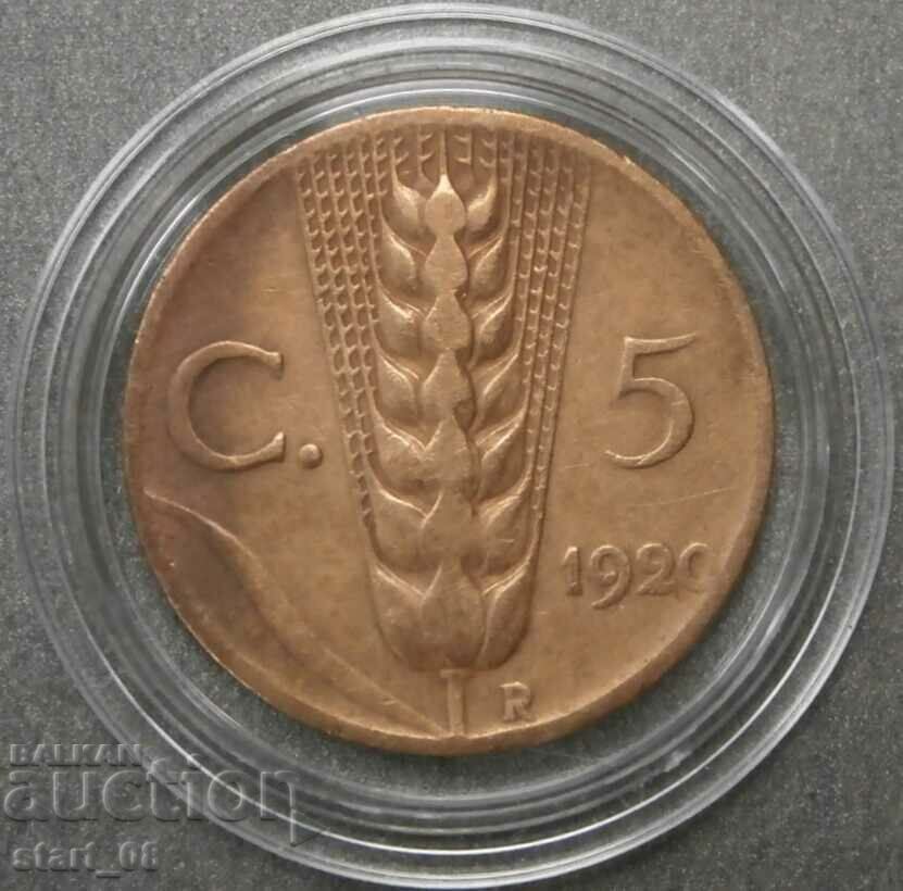 Italy 5 centesimi 1920