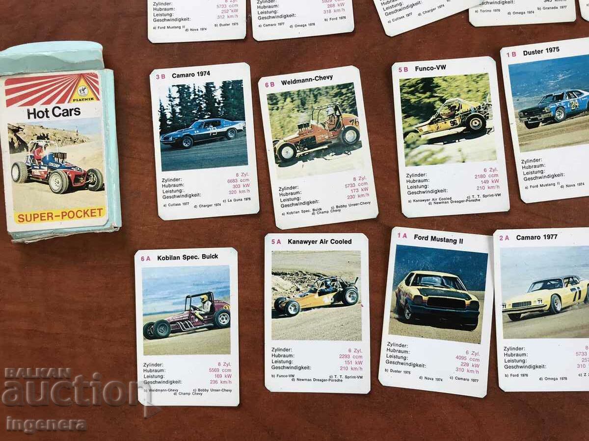 CARDS MINI DECK WITH RETRO CARS NO MISSING - 6 CARDS MINI DECK WITH RETRO CARS NO MISSING - 6