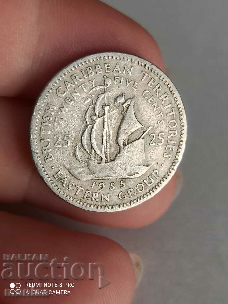 25 σεντς -1955- Βρετανική Επικράτεια Καραϊβικής