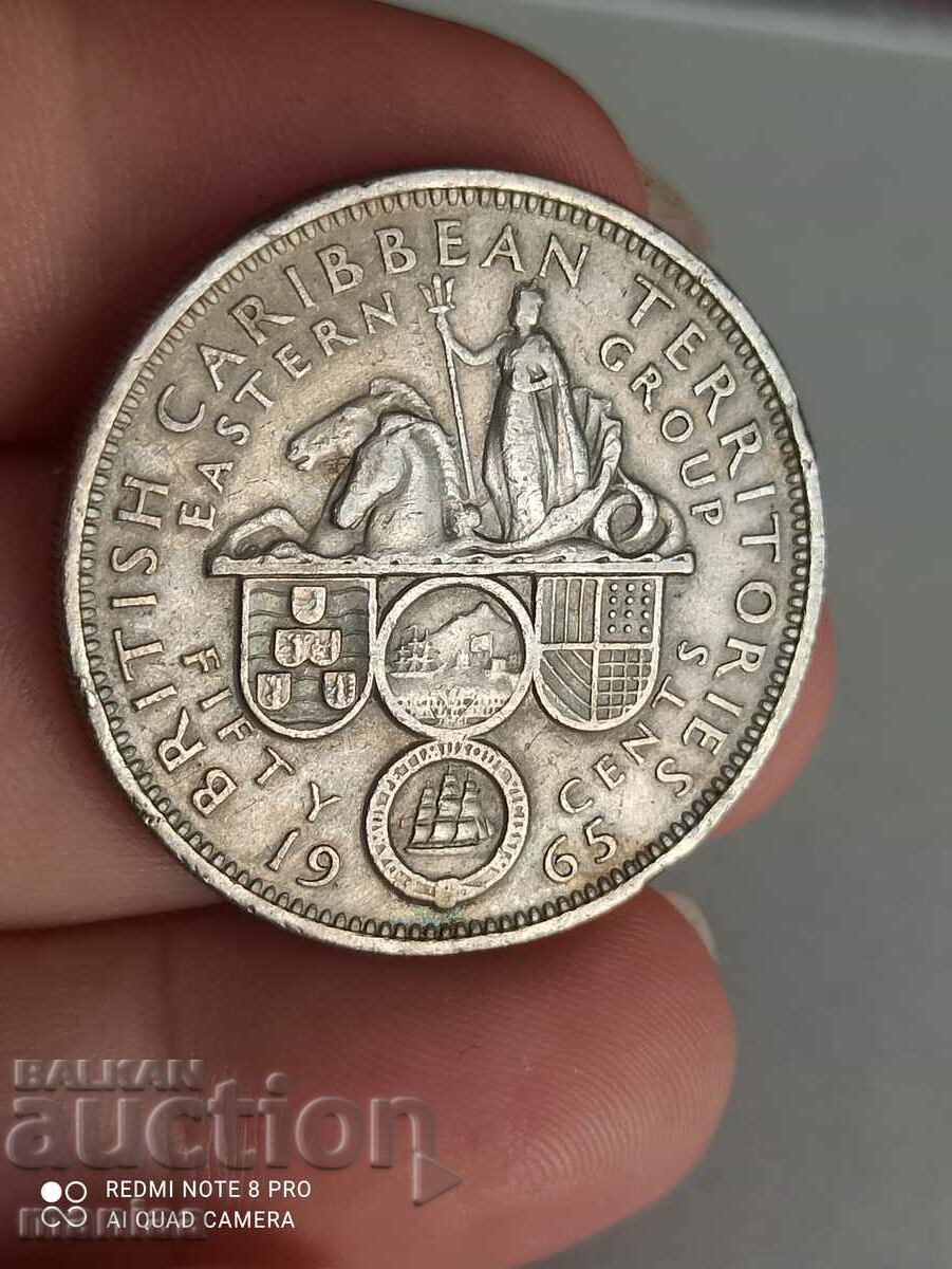 Auction British Caribbean Territories 50 cents 1965 Auction British Caribbean Territories 50 cents 1965
