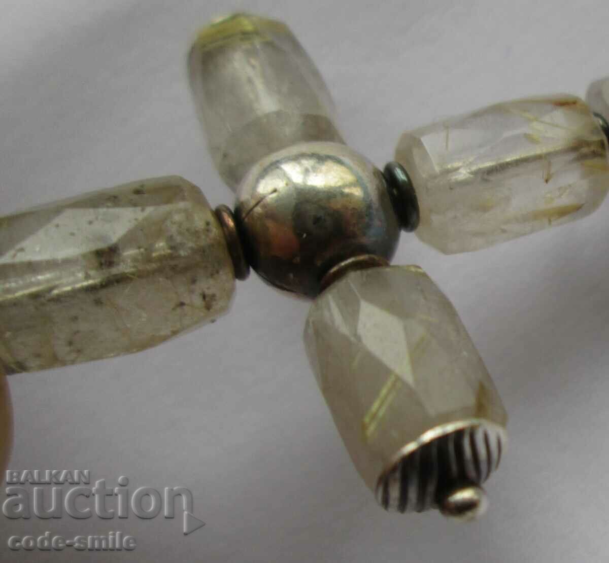 Unique Old Silver Cross with Mountain Crystals Pendant - 5