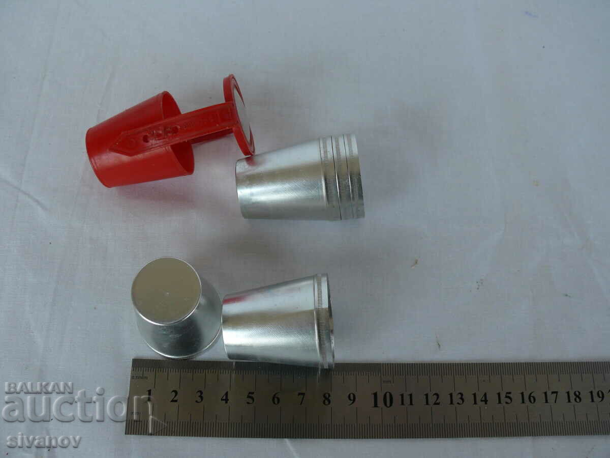 Old Soviet set of 5 aluminum cups #1397 - 7 Old Soviet set of 5 aluminum cups #1397 - 7