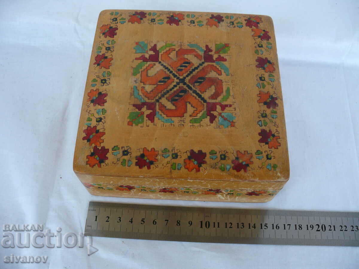 Old interesting wooden box #1418 - 5