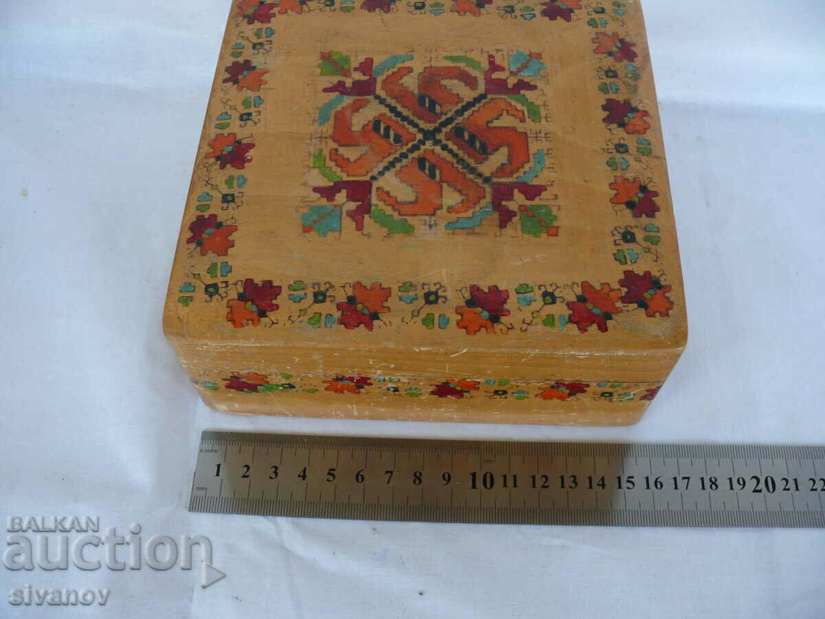 Old interesting wooden box #1418 - 6