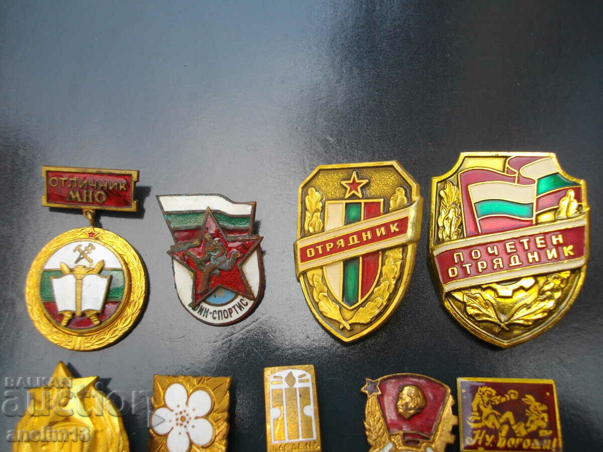 LOT BADGES BRONZE ENAMEL SCREW - 5 LOT BADGES BRONZE ENAMEL SCREW - 5