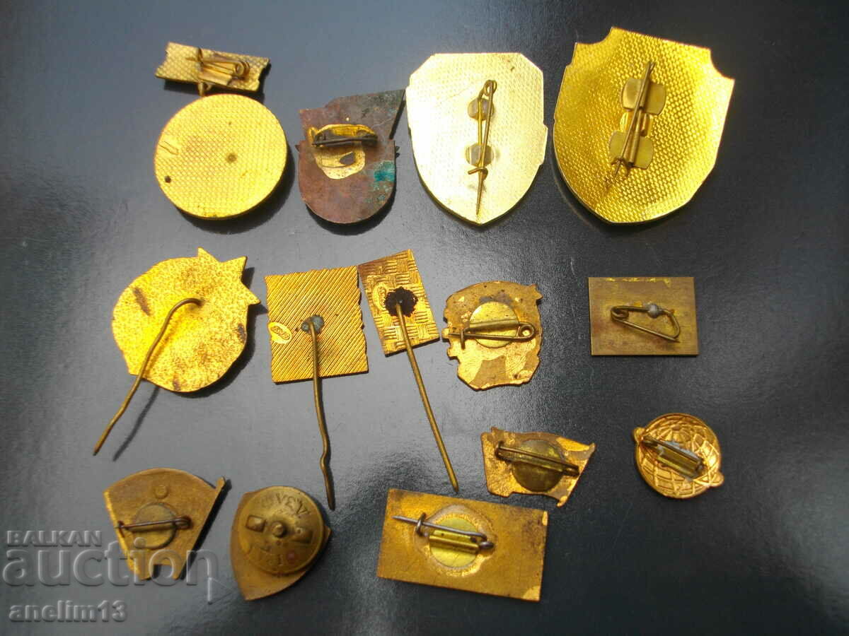 LOT BADGES BRONZE ENAMEL SCREW - 6 LOT BADGES BRONZE ENAMEL SCREW - 6