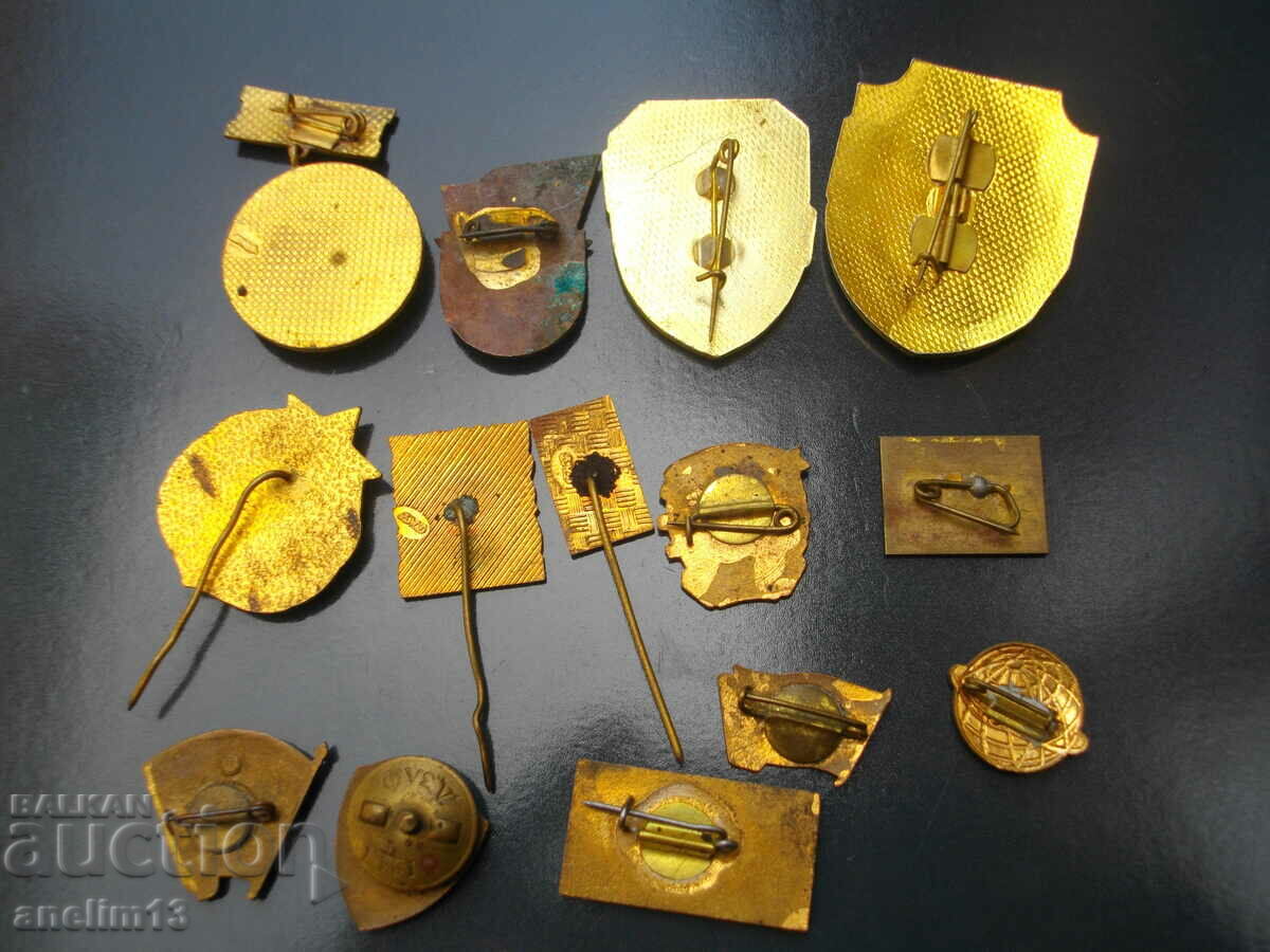 LOT BADGES BRONZE ENAMEL SCREW - 7 LOT BADGES BRONZE ENAMEL SCREW - 7