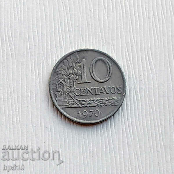Бразилия 10 центавос 1970 / Brazil 10 Centavos 1970