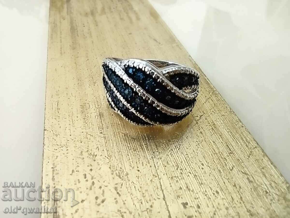 RING, Silver 925, blue Diamonds with price 500.00 BGN | € 255.65 RING, Silver 925, blue Diamonds with price 500.00 BGN | € 255.65
