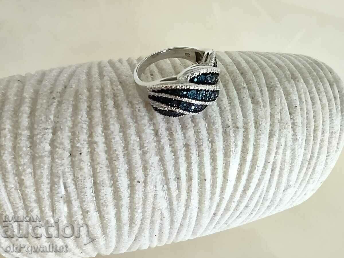 RING, Silver 925, blue Diamonds - 5 RING, Silver 925, blue Diamonds - 5