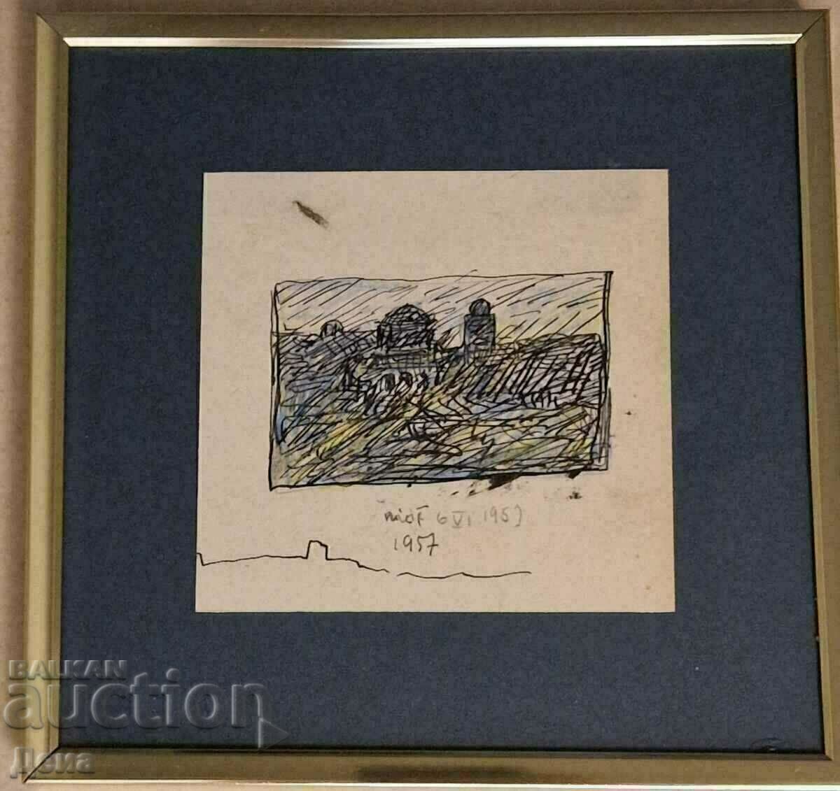 Nikola Tanev drawing 1957 with price 650.00 BGN | € 332.34 Nikola Tanev drawing 1957 with price 650.00 BGN | € 332.34
