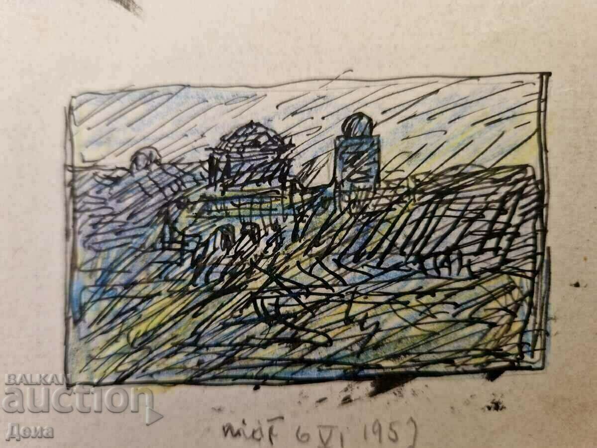 Auction Nikola Tanev drawing 1957 Auction Nikola Tanev drawing 1957